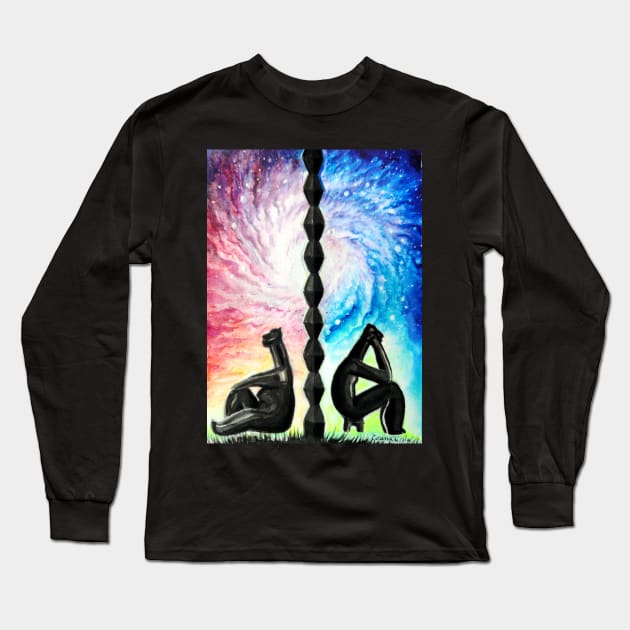 The thinker and the endless column Long Sleeve T-Shirt by CORinAZONe